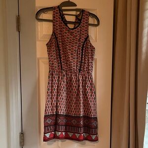 Hello Miss Geometric Print Mini Dress - Red and Black